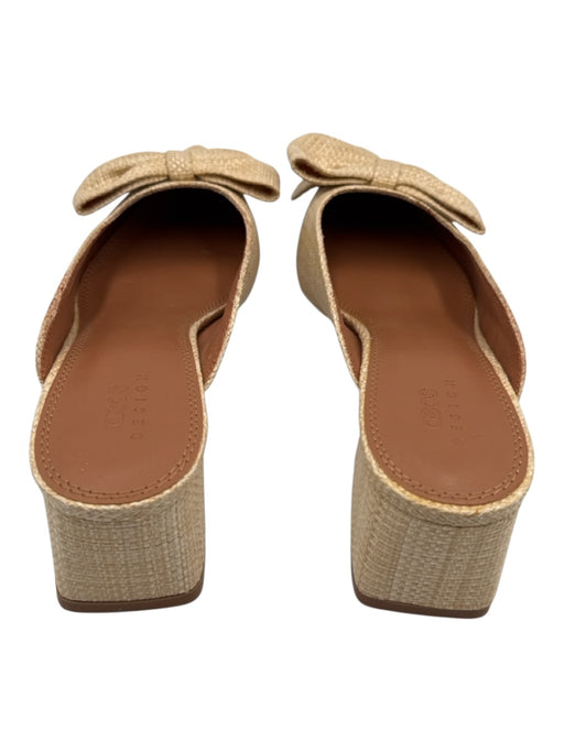 ASOS Design Shoe Size 8 Beige Pointed Toe Bow Detail Block Heel Mule Pumps Beige / 8