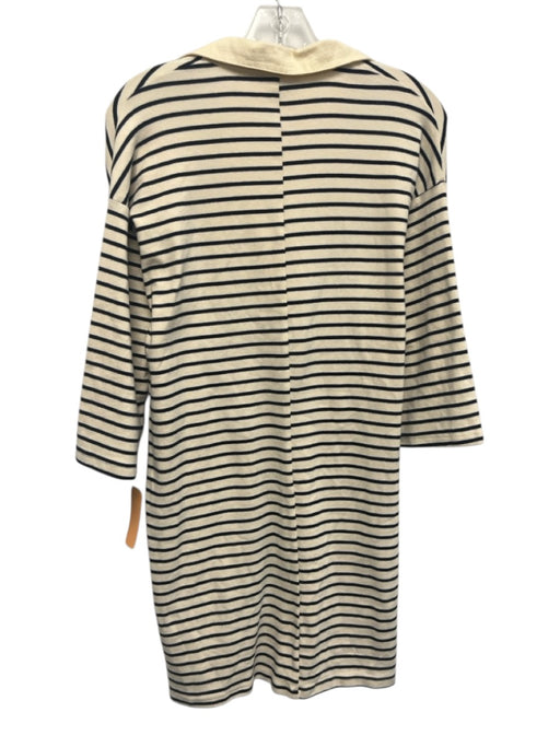 Tuckernuck Size S Navy Blue & White Cotton Long Sleeve Striped Collar Mini Dress Navy Blue & White / S