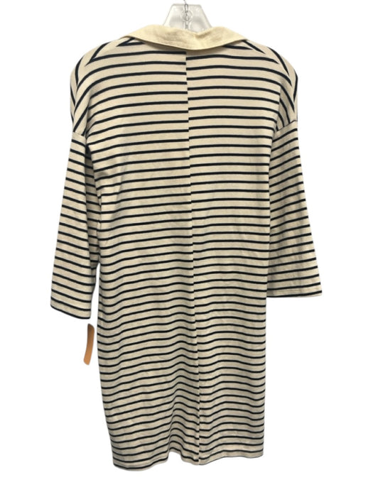 Tuckernuck Size S Navy Blue & White Cotton Long Sleeve Striped Collar Mini Dress Navy Blue & White / S