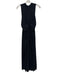 Ulla Johnson Size 4 Black Cotton Sleeveless Draped Gathered Ruching V Neck Dress Black / 4