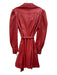 Dolce Cabo Size XS Red PU Leather Long Sleeve Button Front Collared Dress Red / XS
