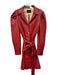 Dolce Cabo Size XS Red PU Leather Long Sleeve Button Front Collared Dress Red / XS
