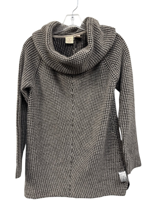 Olivia & Grace Size S Beige & Black Cashmere Waffle Knit Turtleneck Sweater Beige & Black / S