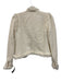 A Loves A Size S Cream White Polyester & Wool Blend Tweed Frayed Edge Jacket Cream White / S