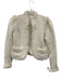 A Loves A Size S Cream White Polyester & Wool Blend Tweed Frayed Edge Jacket Cream White / S