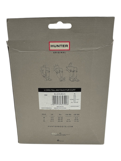 Hunter Shoe Size M Black Faux Fur Socks Black / M