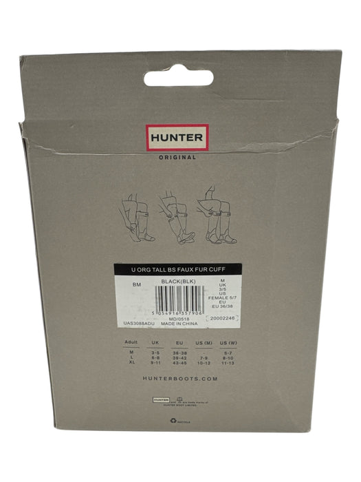 Hunter Shoe Size M Black Faux Fur Socks Black / M