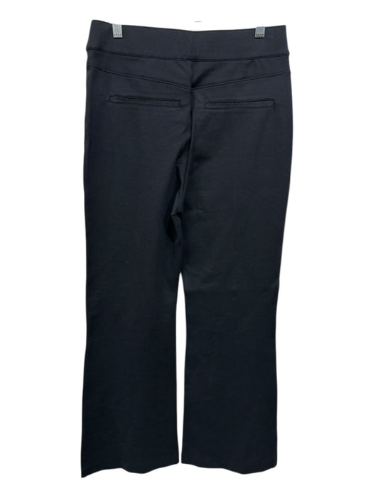 Spanx Size Large Black Rayon Blend Elastic Waist Flare Pintuck Pants Black / Large