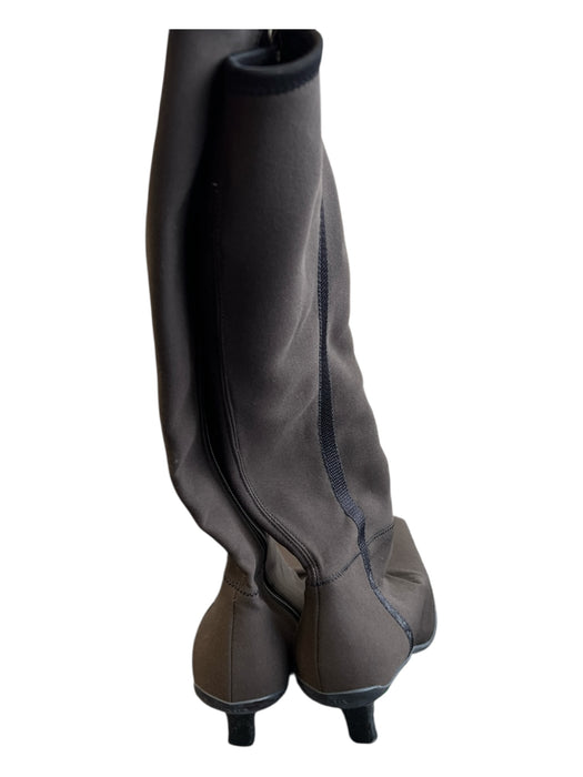 Prada Sport Shoe Size 37 Expresso Brown Neoprene Side Zip Square Toe Boots Expresso Brown / 37