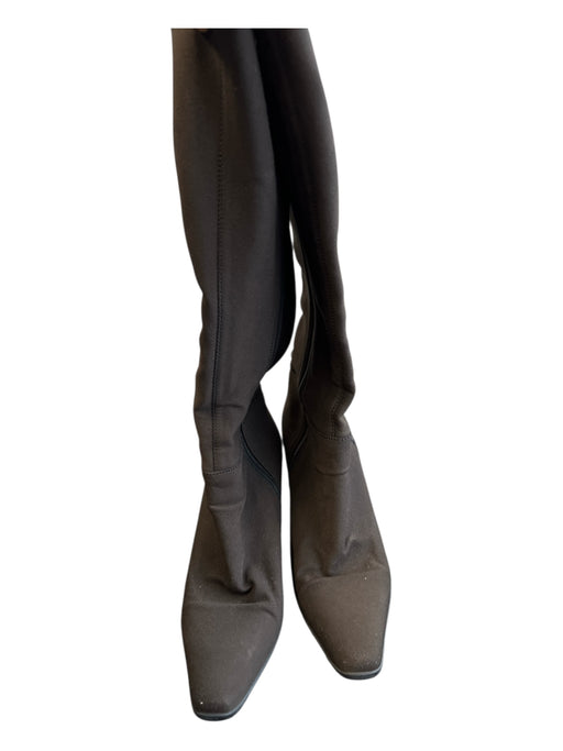 Prada Sport Shoe Size 37 Expresso Brown Neoprene Side Zip Square Toe Boots Expresso Brown / 37