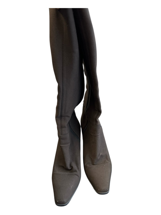 Prada Sport Shoe Size 37 Expresso Brown Neoprene Side Zip Square Toe Boots Expresso Brown / 37