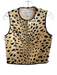Emanuel Berg Size 4 Brown & Black Cotton Blend Sleeve Cut Outs Animal Print Vest Brown & Black / 4