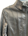 Lafayette 148 Size 14 Black Leather Stitch Detail Zip Up Whipstitch Jacket Black / 14