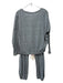 Eberjey Size M Gray Polyester Blend Heathered Drawstring Hem Long Sleeve Pajamas Gray / M