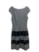 Lela Rose Size 8 Gray & Black Wool & Nylon Blend Boat Neck Sleeveless Dress Gray & Black / 8