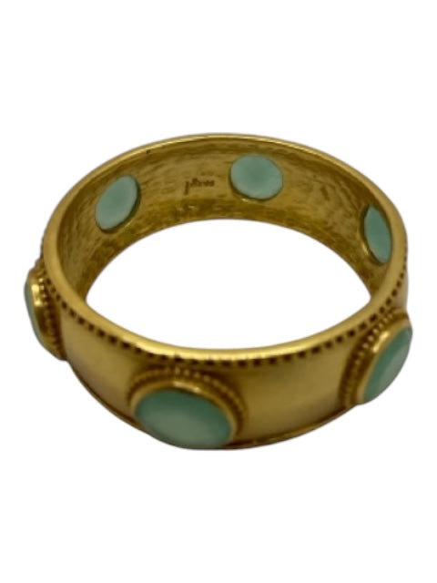 Julie Vos Gold & Teal 24K Gold Plated Gem Bangle Bracelet Gold & Teal