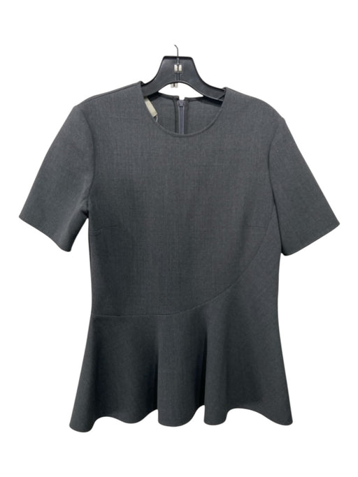 Stella McCartney Size 40 Gray Wool Blend Short Sleeve Asymetric Hem Tunic Top Gray / 40