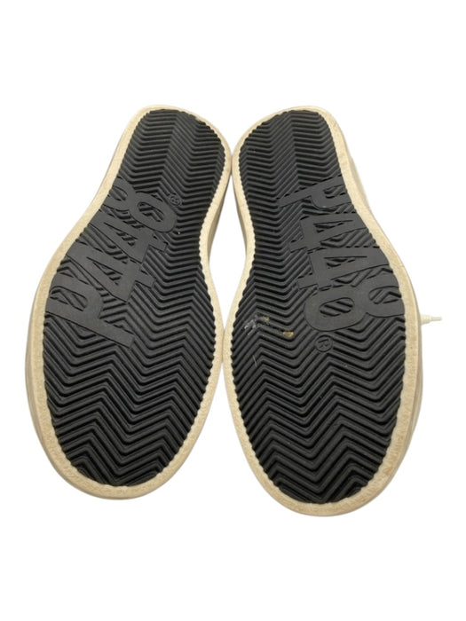 P448 Shoe Size 38 White, Gray, Beige Leather Shearling Detail Lace Up Sneakers White, Gray, Beige / 38