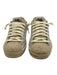 P448 Shoe Size 38 White, Gray, Beige Leather Shearling Detail Lace Up Sneakers White, Gray, Beige / 38