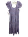 XiRENA Size S Blue, Pink, Orange Cotton Ruffle Cap Sleeve Floral Print Dress Blue, Pink, Orange / S
