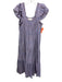 XiRENA Size S Blue, Pink, Orange Cotton Ruffle Cap Sleeve Floral Print Dress Blue, Pink, Orange / S