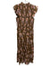 Sea New York Size 6 Brown, Orange, Multi Cotton Ruffle Cap Sleeve Midi Dress Brown, Orange, Multi / 6