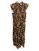Sea New York Size 6 Brown, Orange, Multi Cotton Ruffle Cap Sleeve Midi Dress Brown, Orange, Multi / 6