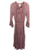 Misa Size S Mauve Pink Polyester 3/4 Bell Sleeve Floral Print Maxi Dress Mauve Pink / S