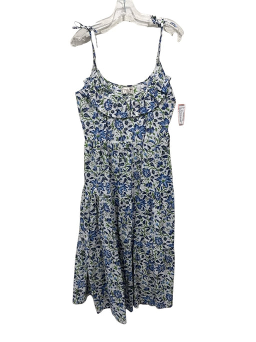 Mille Resort & Travel Size S Blue, Green, White Cotton Spaghetti Strap Dress Blue, Green, White / S