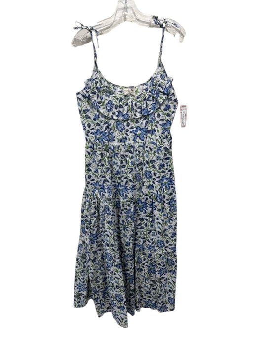 Mille Resort & Travel Size S Blue, Green, White Cotton Spaghetti Strap Dress Blue, Green, White / S