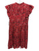 Ulla Johnson Size 6 Red & Multi Cotton & Rayon Ruffle Cap Sleeve Dress Red & Multi / 6