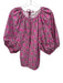 Rhode Size S Pink & Brown Cotton Puff 1/2 Sleeve Geometric Print Round Neck Top Pink & Brown / S