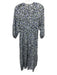 XiRENA Size S Green, Purple, Blue Cotton 1/2 Puff Sleeve Abstract Print Dress Green, Purple, Blue / S