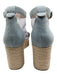 Veronica Beard Shoe Size 7.5 Light Blue & Beige Denim Ankle Buckle Sandal Wedges Light Blue & Beige / 7.5