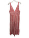 LemLem Size S White & Red Cotton Geometric Print Sleeveless Knot Detail Dress White & Red / S