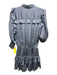 Misa Size M Gray Viscose Satin 1/2 Puff Sleeve 1/2 Button & Collar Dress Gray / M