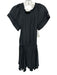Ramy Brook Size S Black Polyester Smocked Top Short Sleeve Elastic Waist Dress Black / S