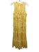 Cinq a Sept Size 8 Butter Yellow Cotton Blend Sleeveless Gathered Detail Dress Butter Yellow / 8