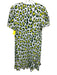 Diane Von Furstenberg Size M White, Green & Yellow Viscose Leopard Print Dress White, Green & Yellow / M