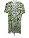 Diane Von Furstenberg Size M White, Green & Yellow Viscose Leopard Print Dress White, Green & Yellow / M