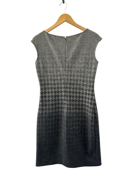 Carolina Herrera Size 6 Gray Wool Cap Sleeve Houndstooth Dress Gray / 6