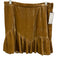 Love Shack Fancy Size 6 Gold Brown Polyester Velvet Side Zip pleats Skirt Gold Brown / 6
