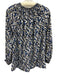 Rungolee Size S Blue, White, Multi Long Sleeve All Over Print Split Neck Top Blue, White, Multi / S