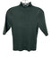 Lilla P Size M Green Viscose Blend Short Sleeve Mock Neck Ribbed Top Green / M