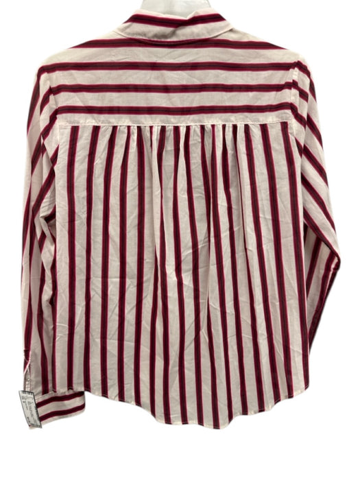 Veronica Beard Size M White, Purple, Navy Cotton Long Sleeve Striped Top White, Purple, Navy / M