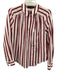 Veronica Beard Size M White, Purple, Navy Cotton Long Sleeve Striped Top White, Purple, Navy / M