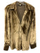 Vince Size M Gold Viscose Blend Long Sleeve Velvet Button Up Collar Top Gold / M