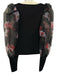 Alice + Olivia Size M Black & Multi Viscose Blend Long Sheer Sleeves Floral Top Black & Multi / M