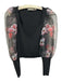 Alice + Olivia Size M Black & Multi Viscose Blend Long Sheer Sleeves Floral Top Black & Multi / M