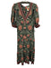 Farm Size M Green & Multi Viscose Short Puff Sleeve Maxi Floral V Neck Dress Green & Multi / M
